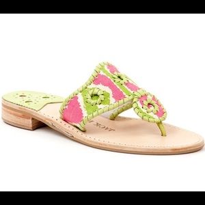 Jack Rogers x Quadrille Pink and Green Sandals 6